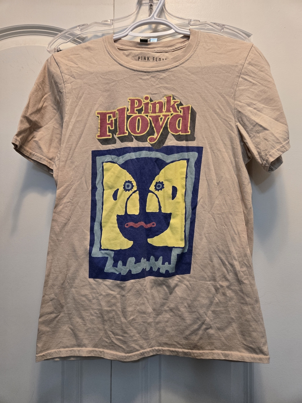 Pink Floyd Beige Women's Tee with Yellow & Blue Graphic